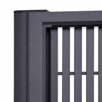 Portail à persiennes en alliage d'aluminium, style chinois moderne, personnalisé, pour cour de villa, surface peinte électrostatiquement, simple/double