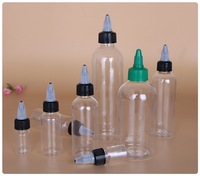 Livraison Rapide – Bouteille en Plastique PET Cylindrique Vide à Col Étroit de 30ml, 50ml, 100ml, 200ml pour Encres, Huiles et Colle avec Bouchon à Pression