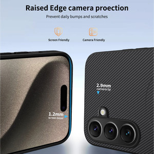 Custodia Posteriore Magnetica in Pelle con Texture Fibra di Carbonio Opaca e Supporto per <span class=keywords><strong>Samsung</strong></span> <span class=keywords><strong>Galaxy</strong></span> M56 M54 M33 A32 <span class=keywords><strong>M32</strong></span> M14, Cover per Ricarica Wireless - Product Image 4