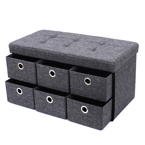 Di fabbrica Su Misura pieghevole mobili per la casa pieghevole di tela sgabello sedile tessuto di stoccaggio pouf banco divano insieme con cassetti - Product Image 2