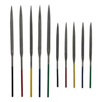 Limes à feuilles de bambou en acier à haute teneur en carbone, à granulométrie fine/moyenne/grossière, 140 mm et 200 mm, plates et triangulaires, pour bijoux, ensemble de limes à aiguille, outils de polissage