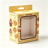 Boîte à cupcakes de luxe personnalisée avec logo, fenêtre et design Kawaii, en carton rigide, pour présentation suspendue en boulangerie