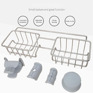 Étagère de rangement suspendue en acier inoxydable 304 pour évier, <span class=keywords><strong>robinet</strong></span>, salle de bain, étagères creuses, outils de nettoyage de <span class=keywords><strong>robinet</strong></span>, support de rangement suspendu - Product Image 3