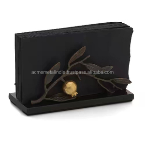 Porte-serviettes de stockage de mouchoirs élégant conception de fil de maille de fer en métal enduit de poudre noire idéal pour les ustensiles de cuisine Hotelware Tabletop - Product Image 5
