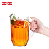 Pichet à bière en plastique réutilisable transparent ABS écologique 0,95 L/32 oz pour restaurant, bar, service de boissons, thé