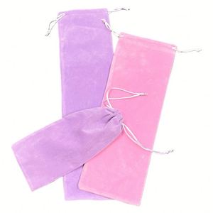 Sac à bijoux en velours rose personnalisable avec cordon de serrage, impression sérigraphique, sac cadeau avec cordon de serrage - Product Image 6