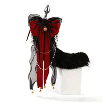 SM Bow Tassel fox Tail Anal Plug Femelle Ouverture Arrière Extension Rôle Prop