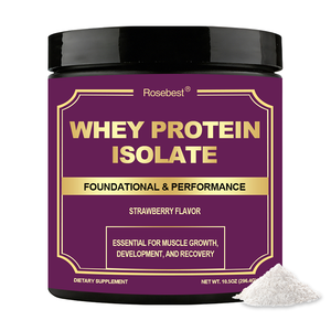 Rosebest, Fabricante Chino, Venta al por Mayor, Proteína de Suero de Leche Aislada con Sabor Natural a Fresa, Suplemento en Polvo a Granel - Product Image 1