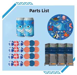 Teka-teki Dalam Ruangan Anak-anak Luar Ruangan Bola Lengket Sasaran Tembak Pot Bir 2 In 1 Senjata Mainan Hiu Kartun - Product Image 3