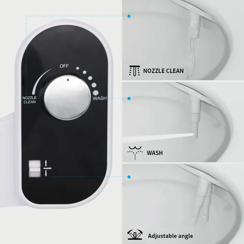 Ultra-schlanke Kaltwasser-Toilettenauflage Einzeldüse selbstreinigende Auflage OEM/ODM manuelle Auflagen