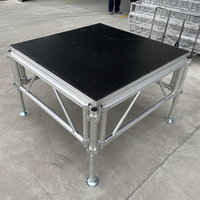 Scène événementielle portable et durable à prix direct usine, en alliage d'aluminium emboîtable double couche, anti-rouille, avec pieds réglables
