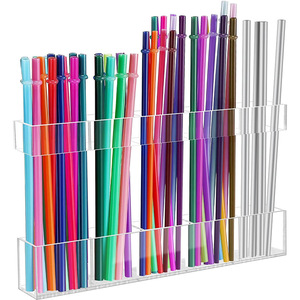 <b>Acrylic</b> Straw Holder 3 Tier Wall Mounted <b>Storage</b> Rack For Kitchen Cabinet Organizers Reusable Cutlery Organizer - Product Image 2