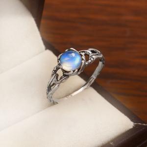 Anillo de Plata de Ley 925 Boho Eternity Vermeil, ajuste de bisel, piedra preciosa de ópalo de fuego, joyería personalizada para fiestas, anillos finos - Product Image 2