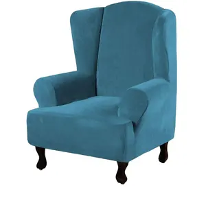 Ultra Soft Stretch Stylish Wing Back Arm Stuhl bezug Möbel Sofa Schon bezug 1 Stück Real Velvet Wing Chair Cover