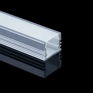 Penutup PC profil aluminium tanpa bintik gelap lampu Strip LED Linear tersembunyi profil ubin aluminium