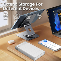 Hard Driver eksternal 2TB ponsel cerdas putih, untuk pencadangan foto video dan file