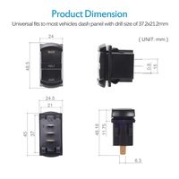 Voltmetro Digitale LED a Doppia Batteria 12-24V, Monitor Batteria Stile Interruttore a Bilanciere per Auto, Camion, Camper