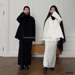 Su misura di alta qualità moda ufficiale da donna classica <span class=keywords><strong>con</strong></span> scollo a V a manica lunga <span class=keywords><strong>Blazer</strong></span> nero aderente <span class=keywords><strong>con</strong></span> <span class=keywords><strong>gonna</strong></span> lunga - Product Image 6