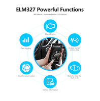 Kualitas Terbaik MINI PIC18F25K80 ELM327 V1.5 Bluetooth ELM 327 V1.5 OBD2 Scanner Diagnostic Adapter Scanner Tools OBDII 25k80 Chip