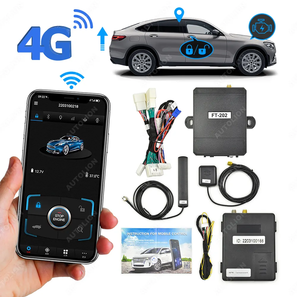 Control del sistema de seguridad de Alarma 4G GPS/GSM por aplicación de teléfono bloqueo desbloqueo y rastreador vehículo de motor de parada de arranque remoto