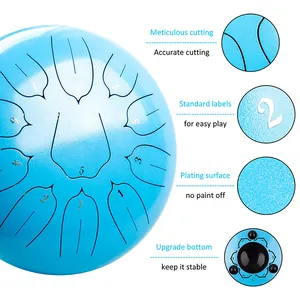 Tambor de percusión de lengua de acero, 6 pulgadas, 11 notas, colorido, etéreo, con bolsa suave