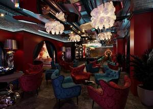 Luxury <b>Bar</b> & Nightclub Interior Design | Marble Counter with <b>LED</b> <b>Lights</b> for Lounge & Pub Coffee Shop Decoration - Product Image 5