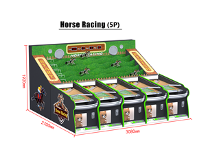 5Player Horse Racing Coin Operated Arcade Game Carnival Booth Manual Track Racing <b>Machine</b> for <b>Amusement</b> Park - Product Image 4