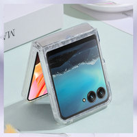 Étui pour téléphone pliable Motorola Razr 40 Ultra 2022 5G, coque transparente en TPU effet coquillage dégradé, antichoc, certifiée