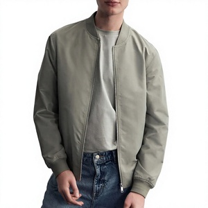Chaqueta Bomber de Color Sólido para Hombre, Cierre de Cremallera, Cuello Mao, Estilo Casual, Transpirable para Invierno, Logotipo Frontal, Material de Poliéster - Product Image 2