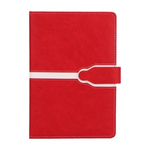 Organiseur-agenda en similicuir rouge, très demandé, avec fermeture à sangle blanche, pour notes professionnelles - Product Image 1