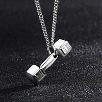 Colliers pendentifs de sport de mode européenne américaine Dominatrice Style coréen Couple Barbell Accessoires Men's Fitness Pendant