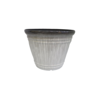Pot de fleurs vintage marron en PP de qualité supérieure, durable et léger, 8 et 12 pouces, finition brillante, avec trou de drainage pour extérieur/intérieur