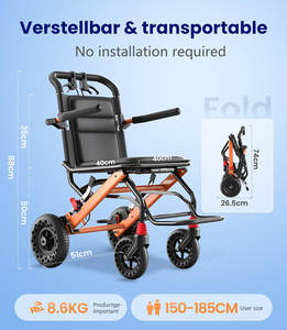 Silla de Ruedas Manual Plegable Ligera, Reposabrazos Ajustables, Asiento Cómodo, Ayuda de Movilidad Portátil para Ancianos y Discapacitados - Product Image 2