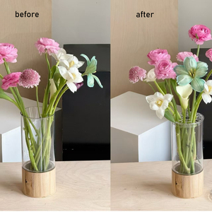 Tối giản vuông Acrylic chống thả bảng bình với cơ sở bằng gỗ trang trí thanh lịch cho phòng khách hoa sắp xếp - Product Image 4