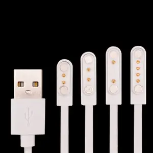 USB to magnetic spring loaded pogo pin 2pin 4pin charger cable for smartwatch