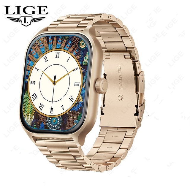 LIGE BWX8 Brand Agents Male Smart Watch  Silicone   Steel Band bluetooth Wireless Call 2.01-inch Large 3D HD Screen  Hand Watch