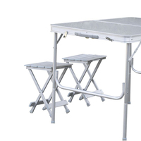 Ensemble table et chaises pliantes en aluminium portable, léger, pour le camping, le pique-nique, les repas en plein air
