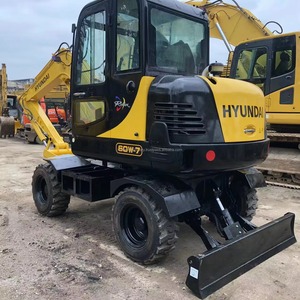 6Ton Korean Made Hyundai 60W-7 a la venta Mini excavadora de ruedas Hyundai Usado Original Hyundai Excavadora de ruedas - Product Image 4