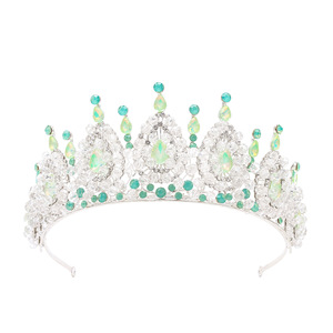 Handmade Alloy Crystal <strong>Wedding</strong> <strong>Hair</strong> <strong>Band</strong> Bride Tiara Baroque Crown for Pageant Quinceanera Party - Product Image 5