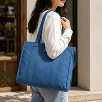 Sac fourre-tout pour femme personnalisé avec logo d'usine OEM, grande capacité, réutilisable, en toile, pour le voyage, le shopping et l'usage quotidien