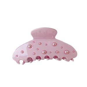 Pinza <span class=keywords><strong>de</strong></span> <span class=keywords><strong>pelo</strong></span> <span class=keywords><strong>de</strong></span> perla elegante americana personalizable para <span class=keywords><strong>mujer</strong></span>, nueva pinza <span class=keywords><strong>de</strong></span> <span class=keywords><strong>pelo</strong></span> con lazo <span class=keywords><strong>de</strong></span> diamantes <span class=keywords><strong>de</strong></span> imitación <span class=keywords><strong>de</strong></span> acetato, estilo bonito <span class=keywords><strong>coreano</strong></span>, Clip <span class=keywords><strong>de</strong></span> tiburón medio Updo - Product Image 1