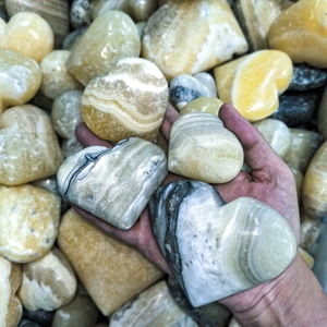 Liquidazione di Fabbrica: Uova di Cristallo Septarium, Uova Naturali di Diaspro Zebrato, Uova Naturali Lucidate a Forma di Cuore del Marchio YINGLAI, Pietra Naturale Curativa - Product Image 2