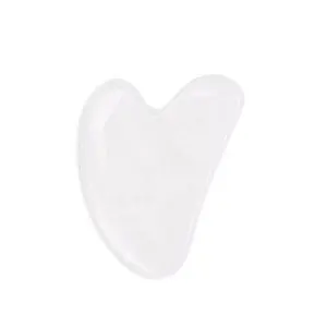 Vente chaude Cristal Naturel Jade Pierre Guasha Visage Avec Logo Personnalisé Visage Massage Outil Coeur Forme Gua Sha Pierre