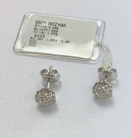 Boucles d'oreilles en argent sterling 925 en forme de fleur avec taille brillante ronde pour femmes, idéales pour le quotidien et les rendez-vous, vente en gros