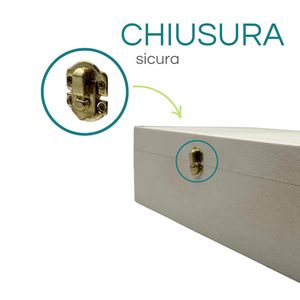 Scatola porta bottiglie di vino in legno per 2 bottiglie con coperchio e chiusura di sicurezza - Product Image 4