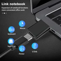 Adaptor USB C Female ke USB A Male, Konverter USB 3.0 Tipe C, Konektor Berbahan Logam untuk Laptop PC Keyboard Mouse