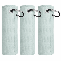 Serviettes de golf double face en microfibre, motif gaufré, ultra absorbantes, séchage rapide, avec mousqueton, personnalisables, 18*18 pouces, lavables en machine