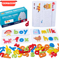 Jeu de cartes flash Montessori pour l'apprentissage de l'orthographe anglaise, jeu de correspondance de l'alphabet, puzzle éducatif, jouets éducatifs pour enfants, garçons et filles