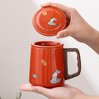 Tabbit – passoire à thé en céramique de couleur grise avec infuseur et couvercle, service à thé en porcelaine avec filtre