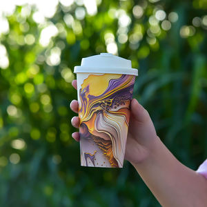 Custom 500ml Clear Frosted Disposable PP Injection Cup Single Wall Design <strong>IML</strong> <strong>Label</strong> Printed Fun+ Cold Hot Boba Milk Tea 90mm - Product Image 2